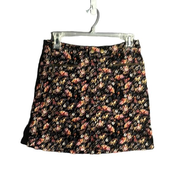 Mossimo Black Floral Corduroy Mini Skirt Size 2 - Picture 1 of 7